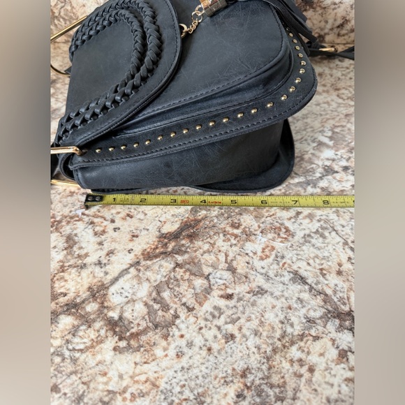 Antik Kraft Tom Clovers Black Tassel Saddlebag Crossbody Bag - Picture 8 of 13